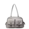 Polyester Everyday Shoulder Tote with Side Pocket Gray color SKU reference