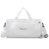 Transparent Round Gym Duffel with Shoe Compartment White color SKU reference