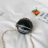 Basketball-Shaped PU Leather Mini Coin Purse Black color SKU reference