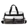 Embossed PU Everyday Tote with Adjustable Strap Silver color SKU reference