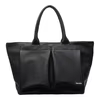 Nylon Travel Tote with Front Utility Pockets Black color SKU reference