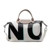 Large-Capacity PU Tote Bag with Zip and Snap Details White color SKU reference