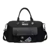 Multi-Pocket Travel Tote with Double Zipper Pulls Black color SKU reference
