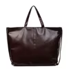 Large PU Office & Travel Tote with Inner Zipper Pocket Brown color SKU reference