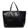 Large PU Office & Travel Tote with Inner Zipper Pocket Black color SKU reference