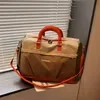 Expandable Nylon Travel Duffel with Shoe Compartment Brown color SKU reference