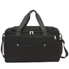 Oxford Travel Duffel with Front Zipper and Shoe Compartment Black color SKU reference