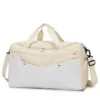 Oxford Travel Duffel with Front Zipper and Shoe Compartment White color SKU reference