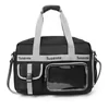 Nylon Travel Backpack with Transparent Front Pocket Black color SKU reference