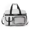 Nylon Travel Backpack with Transparent Front Pocket White color SKU reference