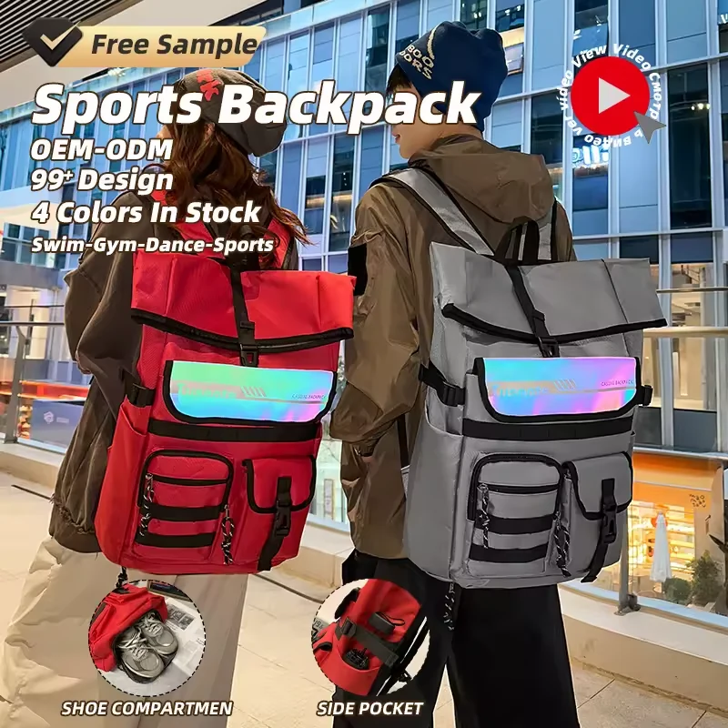 Nylon Racket Sports Backpack with Reflective Strip product reference image