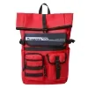 Nylon Racket Sports Backpack with Reflective Strip Red color SKU reference