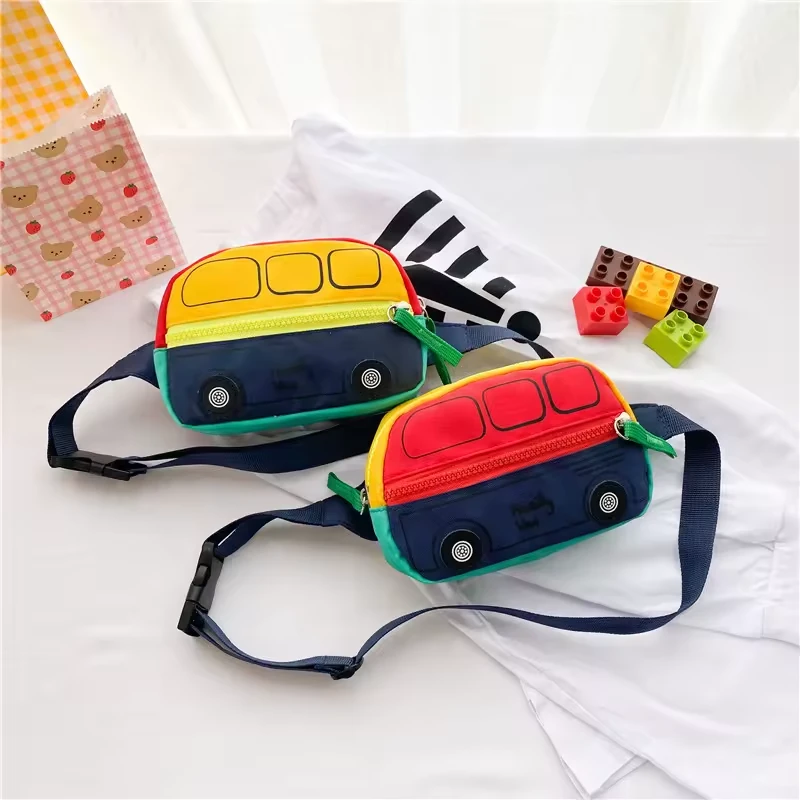 Bus-Shaped Kids’ Zipper Waist Bag product reference image