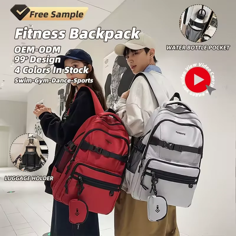 Nylon Travel Backpack with Sturdy Buckles and Security Pocket product reference image