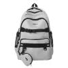 Nylon Travel Backpack with Sturdy Buckles and Security Pocket Khaki color SKU reference