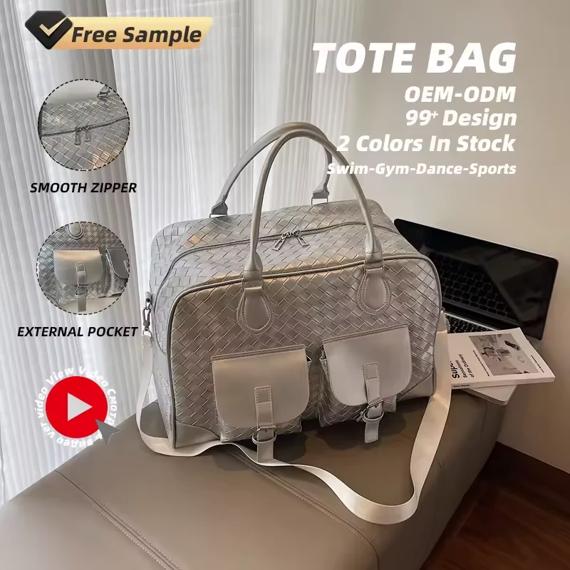PU Travel Duffel with Rivet Detail and Front Pocket product reference image