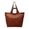 40 L PU Shoulder Tote with a Wide Main Compartment Brown color SKU reference