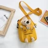 Mini Plush Bear Crossbody Bag with Toy Pendant Yellow color SKU reference