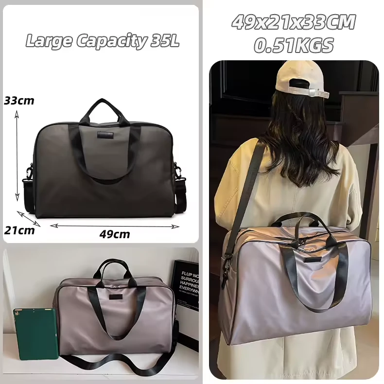 35 L Nylon Travel Tote with Adjustable Strap product reference image