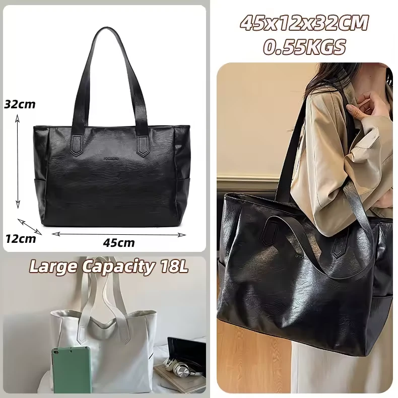 Croc-Embossed PU Tote with Side Storage Pocket product reference image