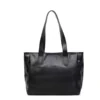 Croc-Embossed PU Tote with Side Storage Pocket Black color SKU reference