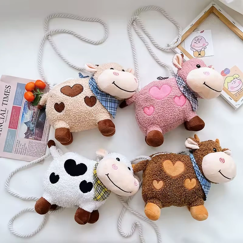 Plush Cow-Shaped Mini Crossbody Bag product reference image
