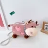 Plush Cow-Shaped Mini Crossbody Bag Pink color SKU reference