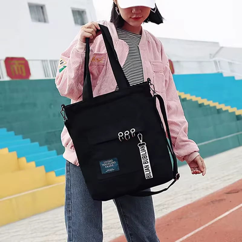 Cotton Tote with Metal Eyelet Details and Zipper product reference image