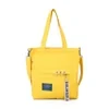 Cotton Tote with Metal Eyelet Details and Zipper Yellow color SKU reference