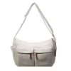 13L Corduroy Hobo Shoulder Bag with Side Storage White color SKU reference