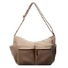 13L Corduroy Hobo Shoulder Bag with Side Storage Khaki color SKU reference