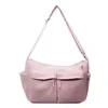 13L Corduroy Hobo Shoulder Bag with Side Storage Pink color SKU reference