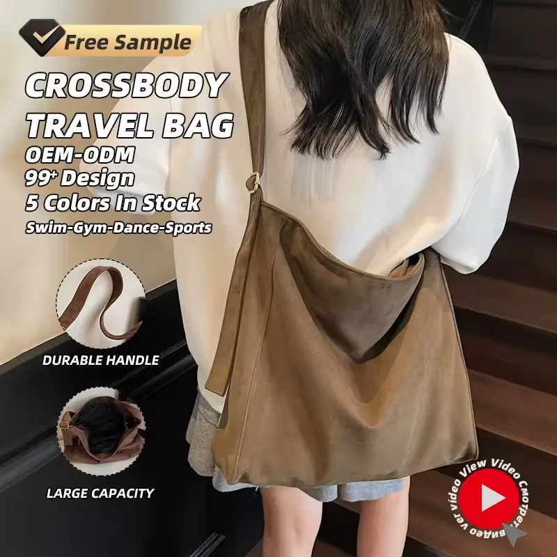 18L Suede-Finish Laptop Shoulder Bag with Zipper product reference image
