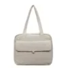 Laptop Shoulder Bag with Velcro, Two-Way Zip, and External Pocket White color SKU reference