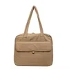 Laptop Shoulder Bag with Velcro, Two-Way Zip, and External Pocket Khaki color SKU reference