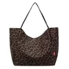 37L Canvas Leopard-Print Laptop Tote with Shoulder Carry Coffee color SKU reference