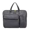 Multi-Layer Handheld Laptop Bag with Two-Way Zipper Gray color SKU reference