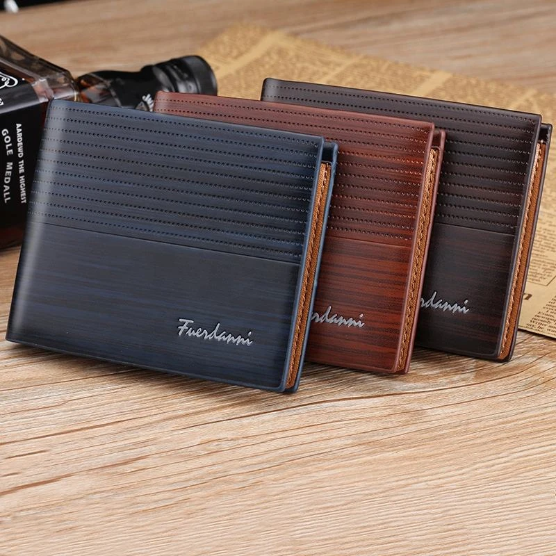 Perforated-Pattern PU Bifold Wallet with Multi-Card Storage product reference image