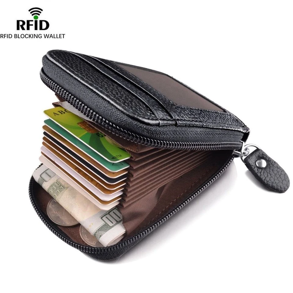 Accordion PU Card Holder Wallet with Nine Card Slots product reference image