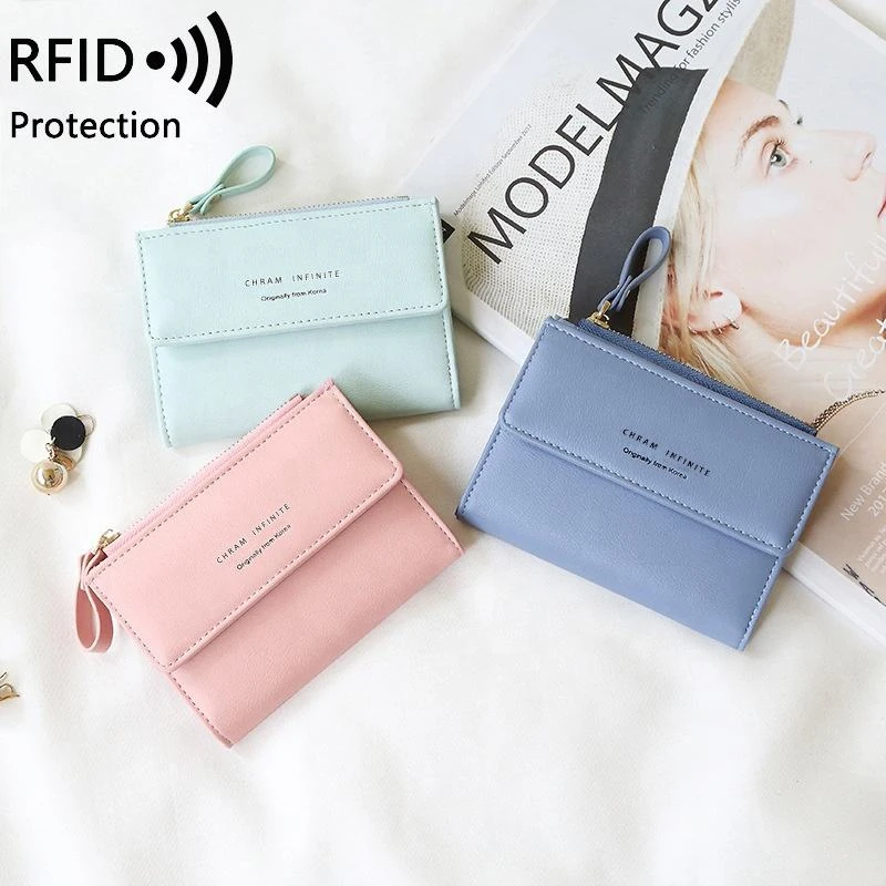 PU Card Holder Wallet with 10 Card Slots and Zipper product reference image