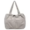 32 L Corduroy Drawstring Tote with Front Pockets White color SKU reference