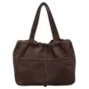 32 L Corduroy Drawstring Tote with Front Pockets Coffee brown color SKU reference