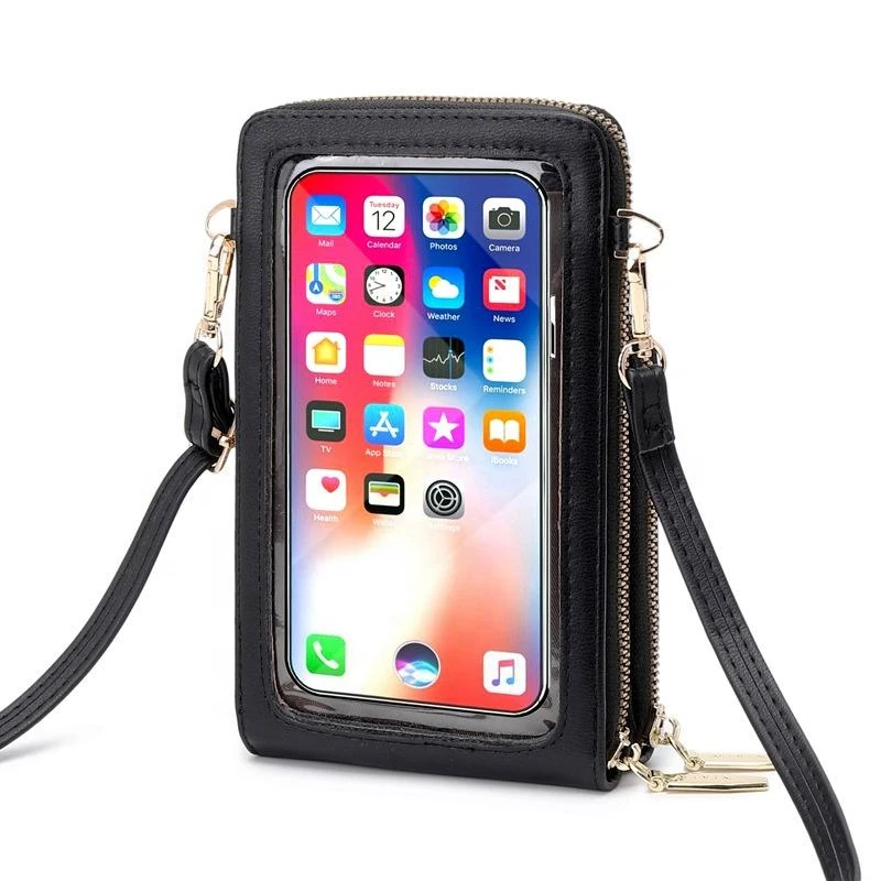 PU Phone Wallet with Clear Touchscreen Window product reference image