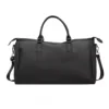 36L PU Weekender Duffel with Adjustable Detachable Strap Black color SKU reference