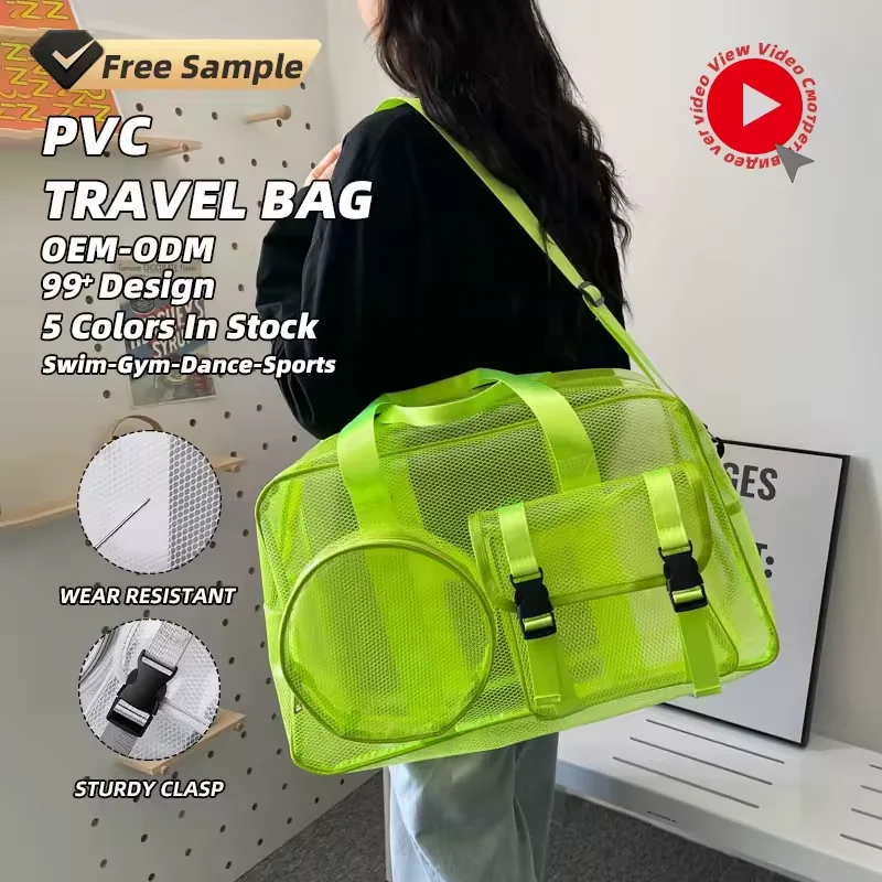 40L Clear PVC Crossbody Travel Bag with Multiple Pockets product reference image