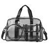 40L Clear PVC Crossbody Travel Bag with Multiple Pockets Black color SKU reference