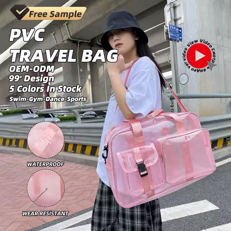37L PVC Mesh Gym Travel Bag with Exterior Pocket product reference image