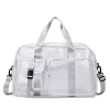 37L PVC Mesh Gym Travel Bag with Exterior Pocket Gray color SKU reference