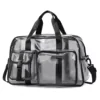 37L PVC Mesh Gym Travel Bag with Exterior Pocket Black color SKU reference