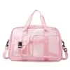 37L PVC Mesh Gym Travel Bag with Exterior Pocket Pink color SKU reference